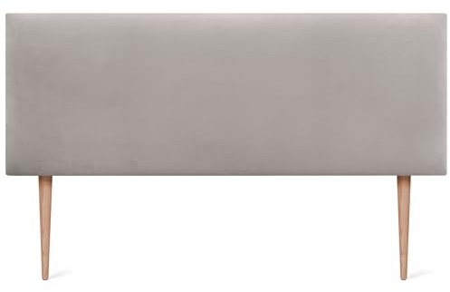 DHOME Kopfteil aus glattem Samt mit Beinen, hohe Qualität, modernes gepolstertes Kopfteil, Luxus-Bett, gepolstertes Schlafzimmer (Beige, 150cm)