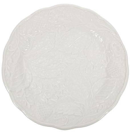 Hoement Dessertteller Servierteller Porzellanteller Mit Unterteilung Keramikschale Für Vorspeise Pastateller Vintage-design Weiße Teller Für Geschirrset