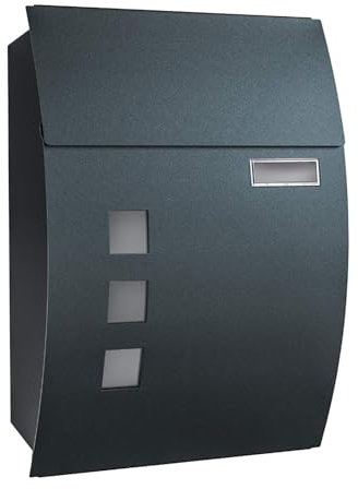 zxhrybh Postkasten, Wandbriefkasten, Abschließbare Briefkästen für den Außenbereich, Sicherer Briefkasten mit Schlüssel, für Gewerbe, Ländliches Zuhause, Dekoratives Büro(Gray)