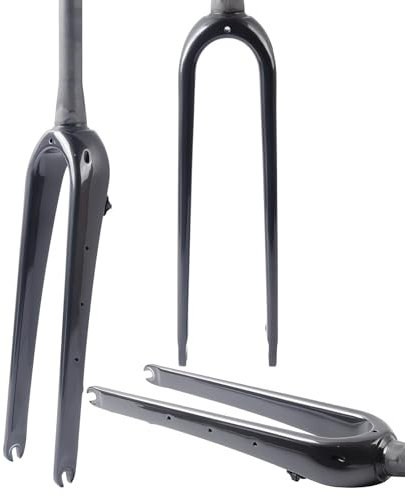 Glänzend schwarz, konisch, starre Gravel-Gabel aus Carbonfaser, 700C starre Rennrad-Gabel aus Carbonfaser, QR, 9 mm Scheibenbremse, Steckachse, 1-1/8 Zoll, gerades/konisches Rohr, leichte Vorderradg