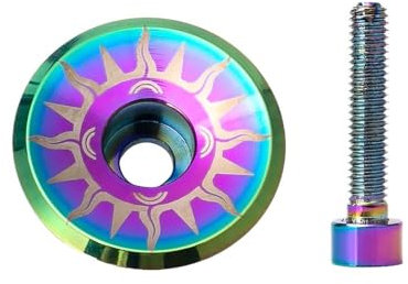 SteuersäTze Fahrrad-Vorbau-Abdeckung, Aluminiumlegierung, Vorbau-Abdeckkappe, nur 5,2 g, ultraleichte Steuersatz-Abdeckung mit Schraube for 28,6 mm Vorderradgabel-Kopfwanne Ahead Kappe(BLG-TYB)