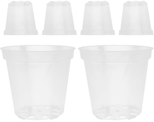 Toddmomy 6 Pièces Transparent Pot de Fleurs Plastique d'orchidées Petits Pots de Fleur Interieur orchidée Transparent extérieur Plante