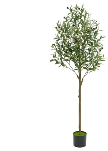 Cachpib Planta artificial de olivo artificial, 180 cm, plantas artificiales grandes de olivo en maceta para salón, dormitorio, oficina, decoración