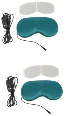 Beavorty 2St Dampf-Augenmaske seiden schlafmaske silk eye mask Augenmaske mit Temperaturstufen Augenmaske für Yoga sleeping eye mask Schlafblindheit beheizte Augenmaske Stoff Green