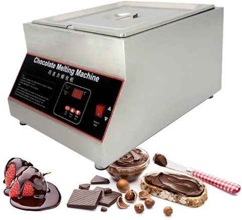 ZIXIAOS Fondeuse à Chocolat Professionnel, Fondoir à Chocolat à Chauffage par Air, Professionnelle Trempeuse Chauffe-Chocolat Cuiseur, Thermostat Intégré 0-95°c, Acier Inoxydable,1tank