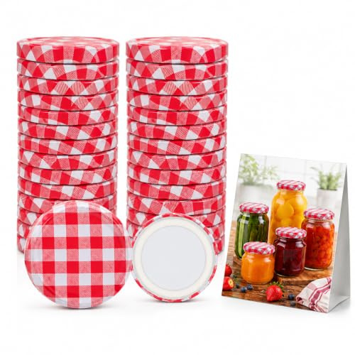 Gatuida Mason Jar Lids, 40 Pcs Iron Screw Caps for 5. 8cm Mouth Jars, Airtight Leak-Proof Replacement Lids for Canning, Preserving, Jam, Sauce, Spice Storage in Home Kitchen