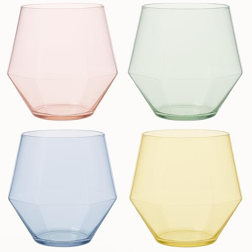 40 vasos de whisky irrompibles de plástico sin tallo, para vino, champán, whisky, elegantes, duraderos, desechables, para interiores y exteriores, ideales para el hogar, oficina, bares, bodas, tazas