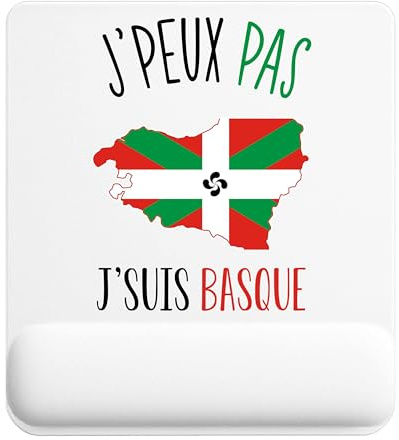 Planetee Tapis de Souris Basque | Accessoire Bureau Ergonomique - Idéal pour Anniversaire, Collègue, Secret Santa Noël, Fête des Pères et Fête des Mères