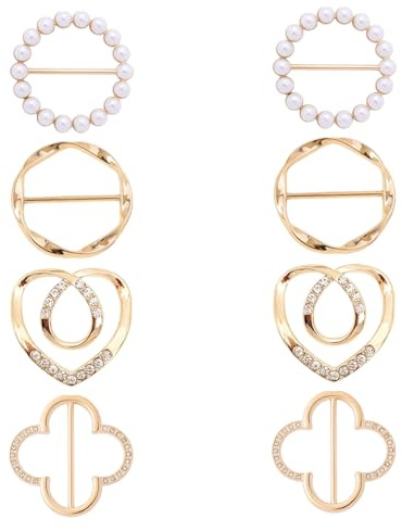 8 Stück Elegante Broschen & Anstecknadeln Für Damen, Vintage Brosche Damen Set in Gold-Optik, Stilvolle Broschen Für Kleidung, Jacken, Vielseitige Brosche Gold Für Hochzeit & Alltag
