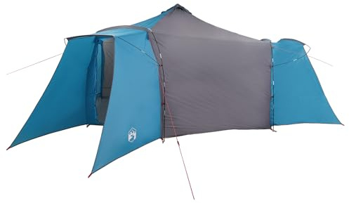 vidaXL Kegel-Zelt für Camping | Blau und Schwarz, wasserdicht, für 8 Leute, robust, Easy aufzubauen mit Erdnägeln, perfekt für Sommer-Außen-Events als Schutz für Familie und Gruppen