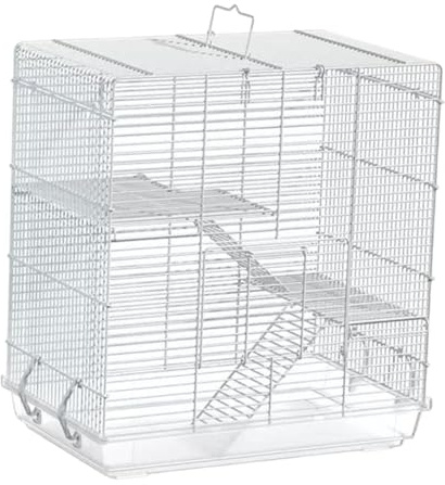 JISADER Jaula de Alambre de Hierro para pájaros, de Mesa, para Loros, con Bandeja Inferior extraíble, para Palomas, tórtolas, pinzones, cotorras pequeñas y