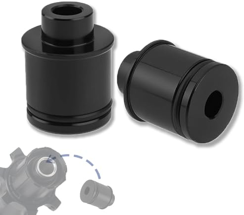 2 Stück Fahrrad Nabenadapter Steckachse,Schnellspanner Steckachsenadapter,12/15 mm auf 9 mm Thru Axle Spacer,QR Nabe Umwandlung Adapter,Kompatibel mit DtSw und Steckachsen-Naben (12mm auf 9mm)