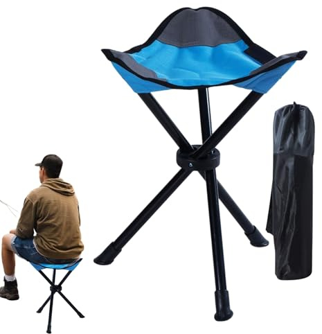 Sgabello con tre gambe, comodo sgabello pieghevole a 3 gambe, per giardino, campeggio, escursioni, concerti, caccia, festival, viaggi, picnic, attività all'aperto e