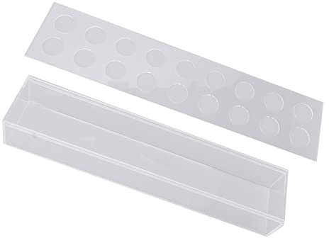 WAHEWUD Vaso per Fiori in Acrilico Rettangolare Trasparente Scatola Centrotavola a 18 Fori per Tavolo da Pranzo Contenitore per Composizione Floreale Basso per la Decorazione (18 buche)