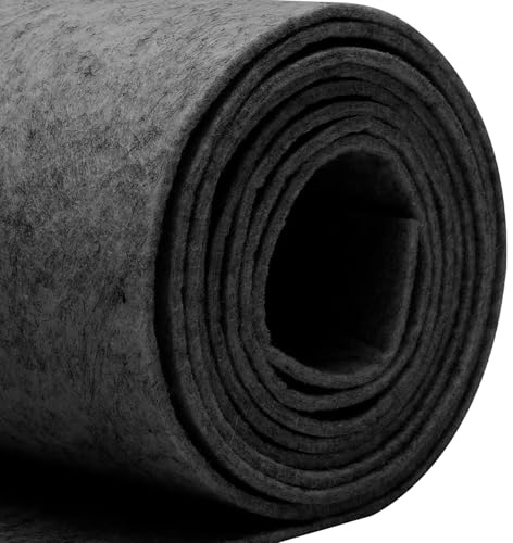 LUPATDY Filzrolle Filzstoff 40 cm x 250 cm metervara, 3 mm tjock, filzmatte, filz för DIY förvaringsväska, patcharbete, sömnad, filz för hantverk, dekoration, grå