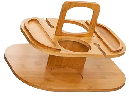 Zkydhbd Table de rangement pliable et portable en bois pour bouteilles de vin, fruits, pique-nique en plein air, support amovible pour verre à vin, étagère de rangement de cuisine multicouche
