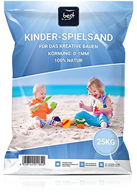 4myBaby GmbH - Spielsand 25kg | Quarz Sand für Sandkasten | Kinder Spielsand | Dekosand | Spielsand für Sandkasten | Keimfreier Spielsand | Gewaschener Feiner Quarzsand - für Sicheres Spielen