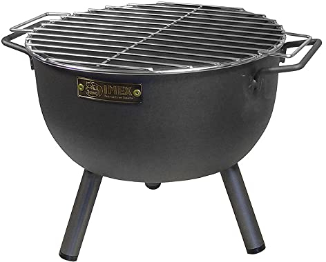 Imex El Zorro 71426.0 Barbacoa Sobremesa Redonda con Parrilla Cincada, Negro, 30 x 28 x 40 cm