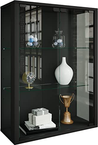 VCM Wandvitrine 60x25x80 cm 2 Türen 3 Fächer Holzwerkstoff Glas Büro | Präsentation und Aufbewahrung von Sammlerstücken - Wohnzimmer oder Büro - für Sammler und Liebhaber - Holzwerkstoff, Glas