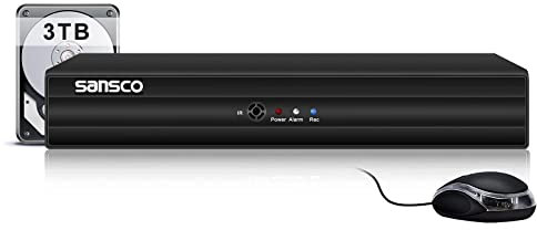 SANSCO HD 5MP Lite 8 Channel Digital Video Recorder Hybrid DVR with 3TB Hard Drive for CCTV Security Camera System (3 TB)