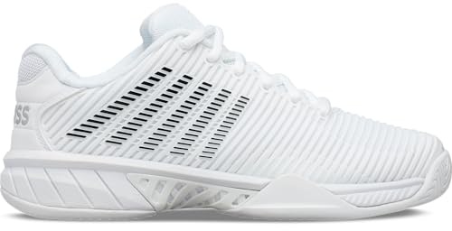 K-Swiss Women's Hypercourt Express 2 Tennis Shoe - Wide Width Pickleball Sneakers White/Black