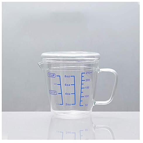 QINGGANGLING999 Milk Frother Cups Household Measuring Cup with Scale Microwave Heating with Lid Breakfast Milk Water Cup Glass Cream Cup Coffee Sharing Jar Gravy Boat (Size : Small)