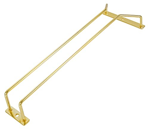 Dianoo Weinglashalter, goldfarben, 35,5 cm, Weinglashalter, Weinglashalter, Weinglas-Halter, zum Aufhängen, für Küchenbar, 1-reihig