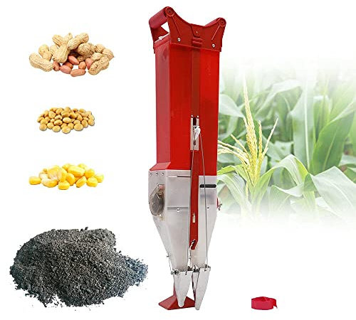 RibasuBB Sembradora automática, sembradora Manual de precisión de Metal para jardín, sembradora Ajustable manualmente para Vegetales, Capacidad de Caja de Semillas de 1,1 kg