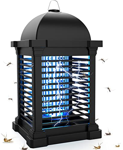 TMACTIME Insektenvernichter Elektrisch Stark, 20W 4300V Elektrischer Insektenfalle Mückenlampe mit UV Licht Keine Giftigen Chemikalien Effektive Reichweite 100m² Wirksam Reduzieren Fliegender Insekten