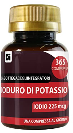 Ioduro Di Potassio 365 Compresse 225 Mcg Iodio 1 al Giorno | Senza Glutine e Lattosio | non di origine animale