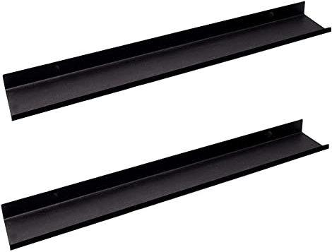 MILUKA Vägghylla Svart 70 cm | Vägghyllor Metall som Tavelhylla, Display-Hylla, Hyllplan | Flytande Hylla för Vardagsrum, Sovrum, Arbetsrum, Kontor Hyllor, Kökshyllor (1, Svart))