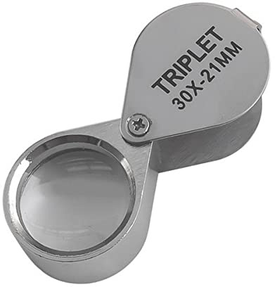 Mikroskop-Zubehör-Kit 30x Klappschmuck-Lupe-Taschenmikroskop Handwerkzeuge Silber 30 * 21 mm Mikroskopische Objektträger (Magnification : 30X)