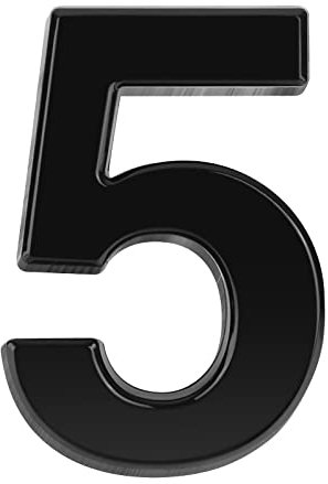 NeuWee Numeri civici autoadesivi 3D da 7.5 cm, Numeri di Indirizzo Impermeabili Adesivi, 0-9 plastica ABS nera Numeri di porta moderni per casa, ufficio, hotel, appartamento, camera parete (5)