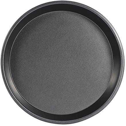 Cyrank Moldes para pizza, Bandeja para pizza de acero al carbono Bandeja para hornear pizza antiadherente Bandeja para pizza redonda, 23 cm