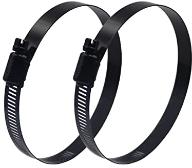 BESTYCHAO 2 fascette stringitubo in acciaio inox nero da 6 pollici, per tubo, sanitari e tubi (nero)