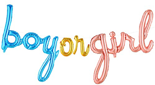 KatchOn, Ballon mit Schriftzug „Junge oder Mädchen“ – 36 Zoll | Luftballons für Jungen oder Mädchen, Dekorationen zur Geschlechtsanzeige | Geschlechtsoffenbarungsschild, Baby-Geschlechtsoffenbarungs | Junge oder Mädchen Luftballon, Babyparty, Junge oder Mädchen Geschlecht offenbaren Ballons, Revelacion De Sexo De Bebe