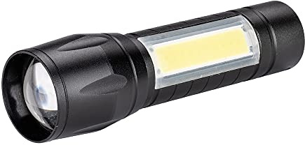 EUROtops LED-Taschenlampe Mini, XPE, COB-Seitenlicht, Zoom, USB, Akku | wiederaufladbar, Lithium-Akku, ohne Batterien, kompakt, hell, für Camping, Heimwerker