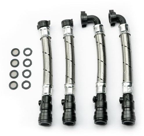 Salamander Pumps - Anti-Vibration Couplers - AV4-2 Straight - 2 Angled - IV 22mm Hose to 22mm Push Fit Plastic Nut - Hose Attachments