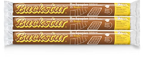 Backstar-Bogen Backpapier, 3 Rollen à 25 Bogen à 33x42 cm beids. und mehrmals verwendbar