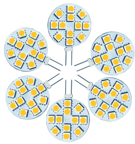 Tupolife G4 LED 12V 2W Warmweiß AC/DC12-24V Ersatz für 20W Halogen Glühlampen, Stiftsockellampe LED G4 Rund Warmweiss 3000K 200LM Leuchtmittel Nicht Dimmbar Birne, 6 Stück