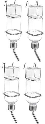 minkissy 4pièces Distributeur Eau pour Animaux De Compagnie Abreuvoir Suspendu Plastique pour Lapins Et Rongeurs Bouteille De Boisson Automatique pour Hamster Et Petits Animaux Accessoire