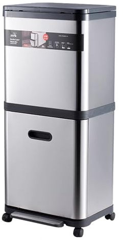 Cubo De Basura Contenedor doble de cocina de 8 galones con ruedas. Contenedor De Clasificación Para Reciclaje Con Cubo Interior Extraíble. Bote de basura con pedal ultrafino (Color : A1, Size : 30L