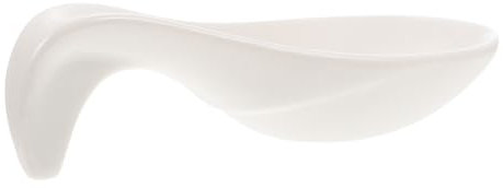 LIFKOME 1 Pezzo Cucchiaio in Porcellana Bianco Piatto Cucchiaio Da Uova Di Pesce Posata Da Cucina Per Uso Quotidiano e Facile Da Pulire