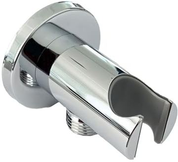 walexo Dusche Duscharmaturen Wandhalterung Deckenhalterung Rund Verchromt (Wandschlussbogen mit Brausehalter (WMB-R10)