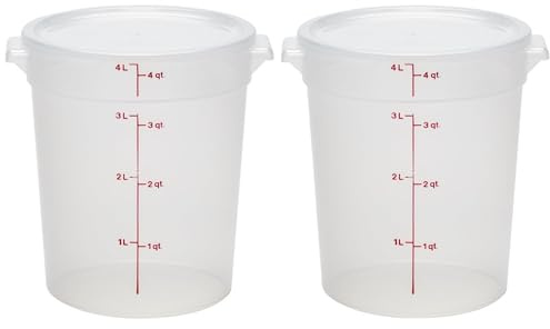 Cambro Contenitori per alimenti senza BPA, con coperchio, confezione da 2, opachi, ideali per dispensa e frigorifero, cottura e impasto, uso industriale e cucina