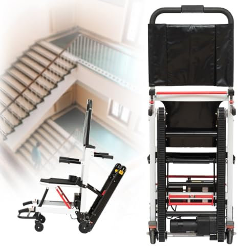 WLBOF HZWJD Zusammenklappbarer Leichter Treppenrollstuhl,Treppenlift,Elektrischer Treppensteiger,Mobiler Treppenlift,Sackkarre Treppensteiger Elektrisch,Zuladung 165 Kg A
