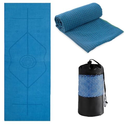 Oaygat Yoga-Handtuch, rutschfest, Hot Yoga Handtuch, Reise-Yogamatte, Handtuch, schweißabsorbierende Yogadecke, Yogamatte, heiße Matte, Tuch, Mikrofaser, Fitness, Pilates, Yoga, Gymnastikmatte