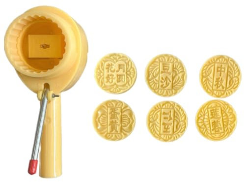 Bottone 100g Mooncakes Mould with 6 Stamp Practical Hand Press Mooncakes Molds Beautiful Treat Making Molds for Festival