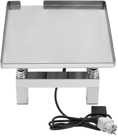 Levkitch Mesa vibratoria de hormigón de 35 x 35 cm con 2,5 cm de altura del deflector AC 220 V, mini banco de prueba de vibración, plataforma vibratoria de acero inoxidable