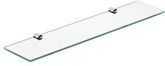 AQUABATOS 50 x 11 cm Glasregale Glasablage Wandregale Wandablage Duschregal Duschablage Bad Regal Badezimmer Regal Badablage Ablageregal aus Einscheiben-Sicherheitsglas ESG 6 mm klar